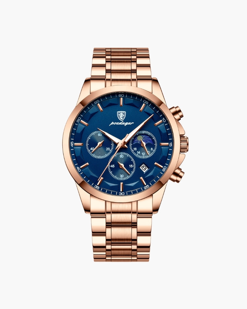 MONACO — Chronograph Steel Watch – Grey, Provence Blue