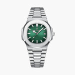 VALROX GENEVE men's steel dress watch with a green dial