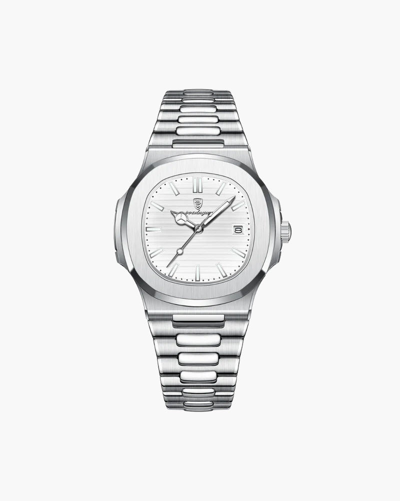 VALROX GENEVE men's steel dress watch with a white dial
