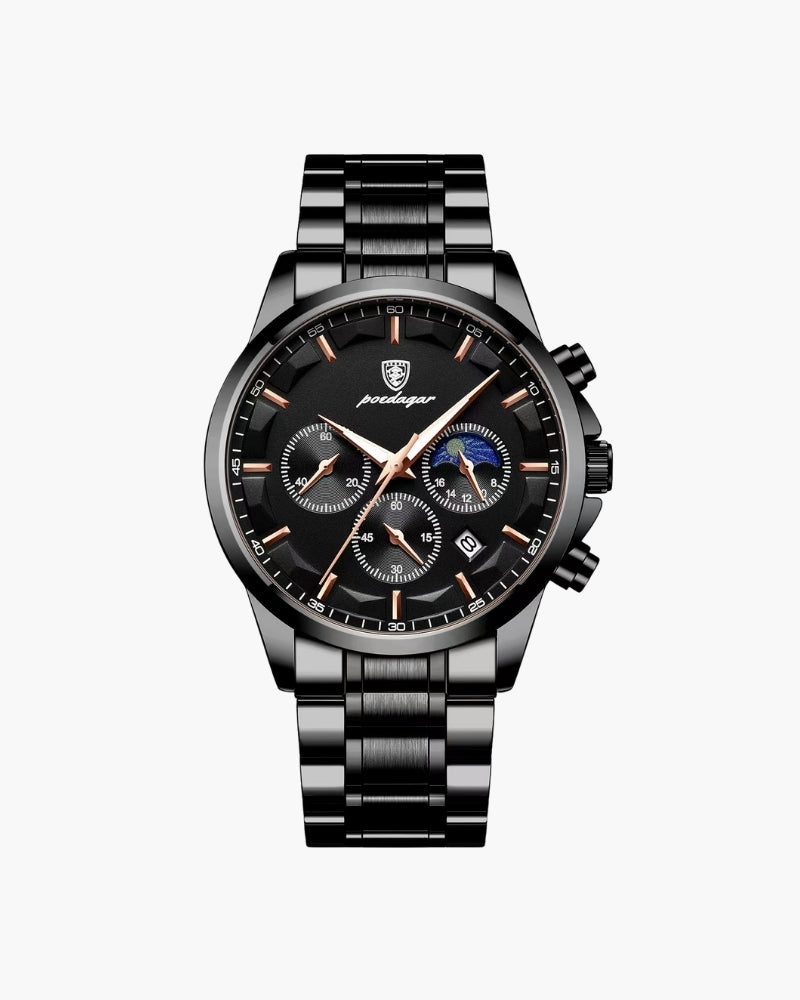 MONACO — Chronograph Steel Watch – Grey, Black