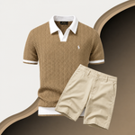 Slim Fit Cotton Shirt & Shorts Set