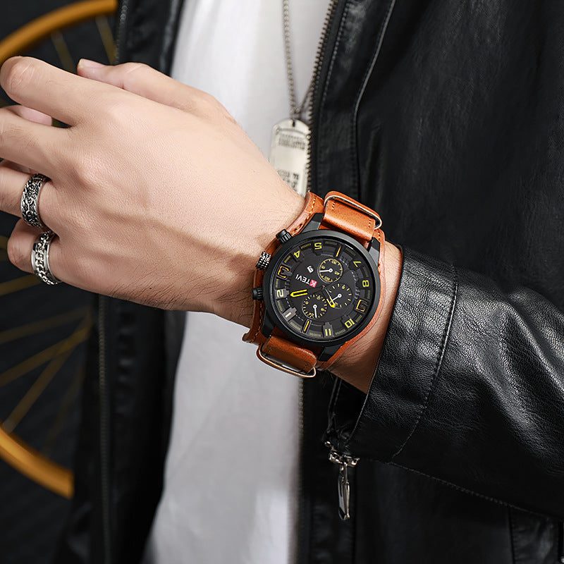 MARBELLA — Vintage Leather Watch – detail 3