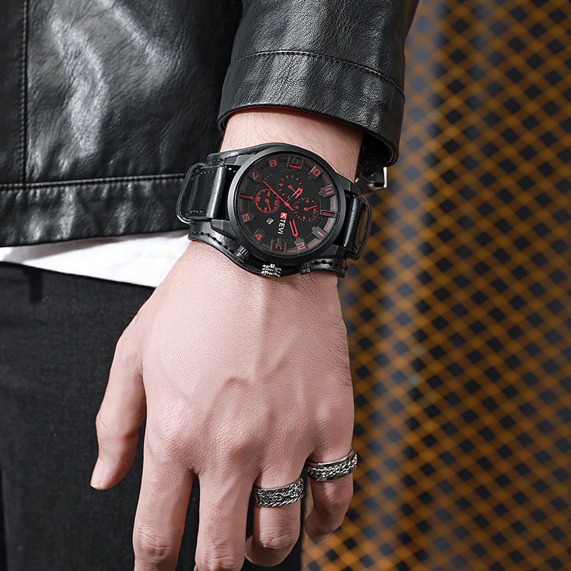 MARBELLA — Vintage Leather Watch – detail 1