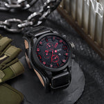 MARBELLA — Vintage Leather Watch – Black