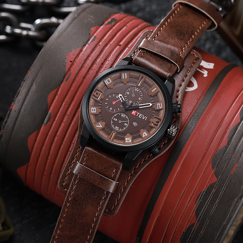 MARBELLA — Vintage Leather Watch – Coffee
