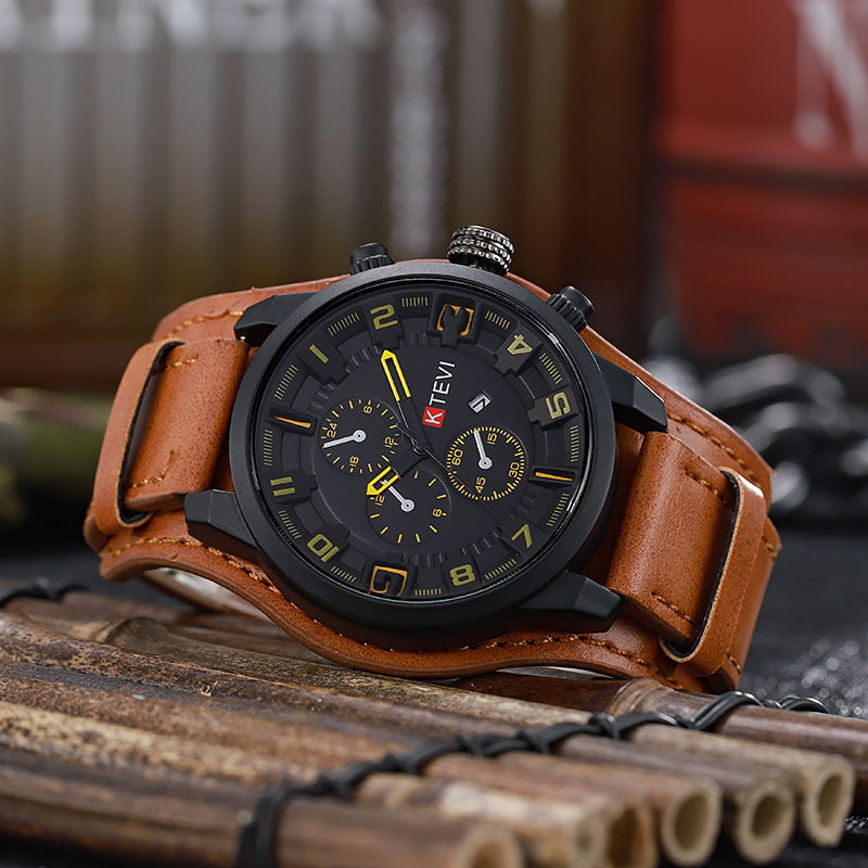 MARBELLA — Vintage Leather Watch – Brown