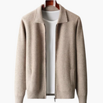 Extra-Fine Merino Zip Polo Cardigan