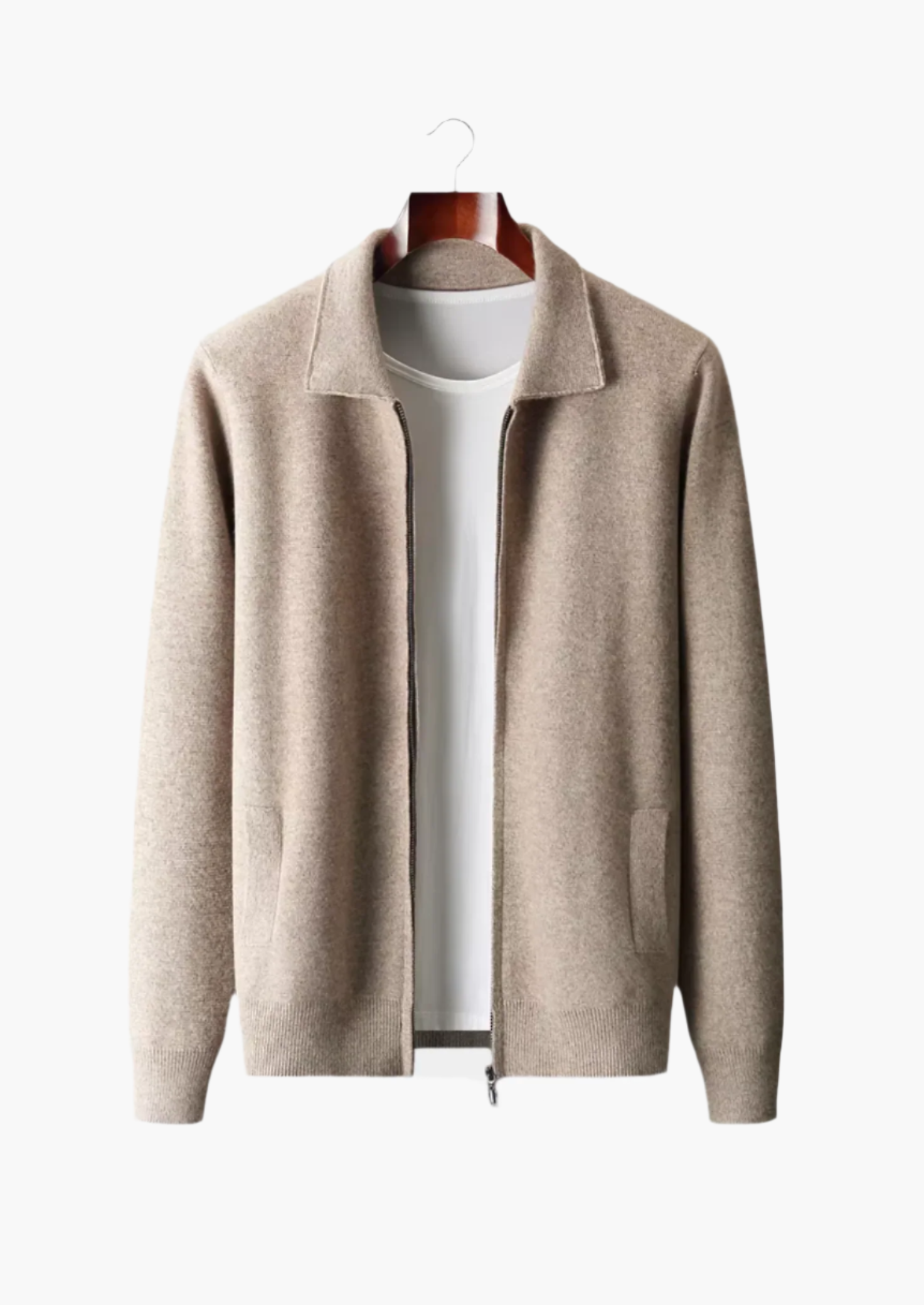 Extra-Fine Merino Zip Polo Cardigan